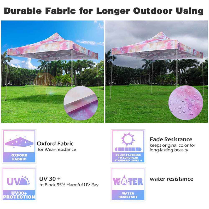10x10 Canopy Replacement Cover Tie-dyed Pink (9'7"x9'7")
