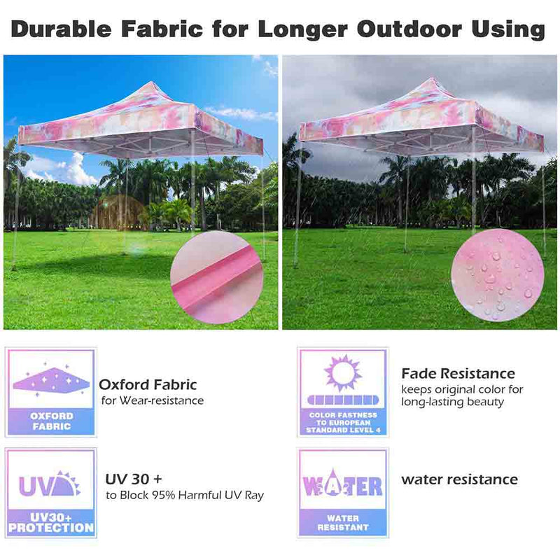 10x10 Canopy Replacement Cover Tie-dyed Pink