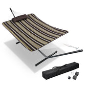 DIY Quited Hammock with Stand Net for 2-Person Backyard Indoor