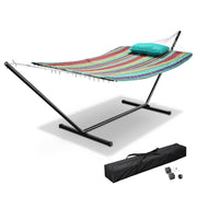 DIY Quited Hammock with Stand Net for 2-Person Backyard Indoor