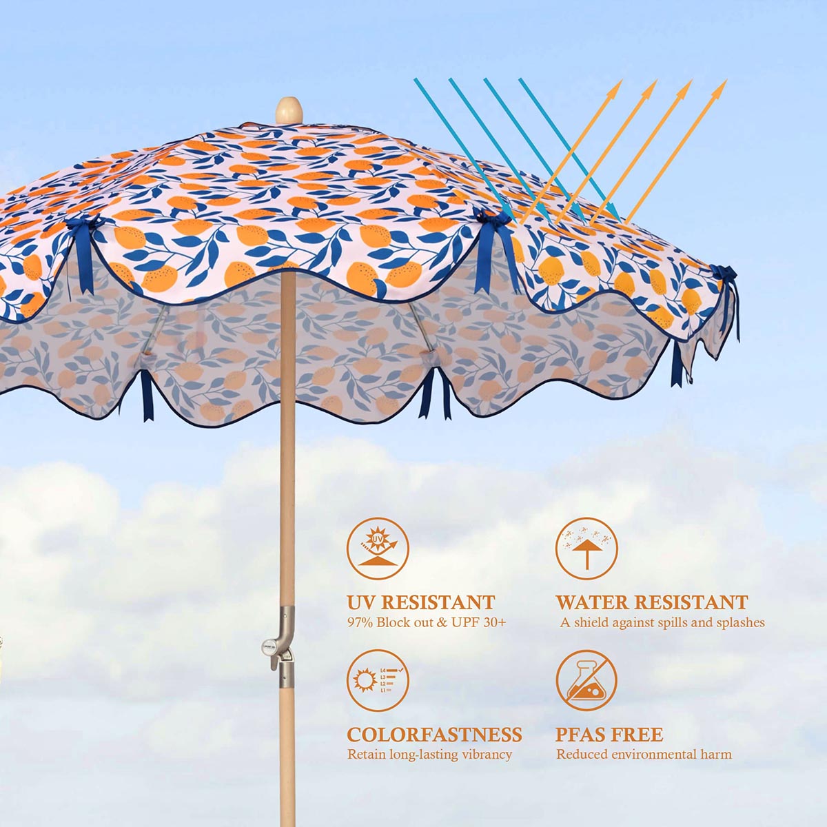 convert beach umbrella to patio DIY 6ft Wooden Patio Umbrella Tilt Beach Summer Parasol
