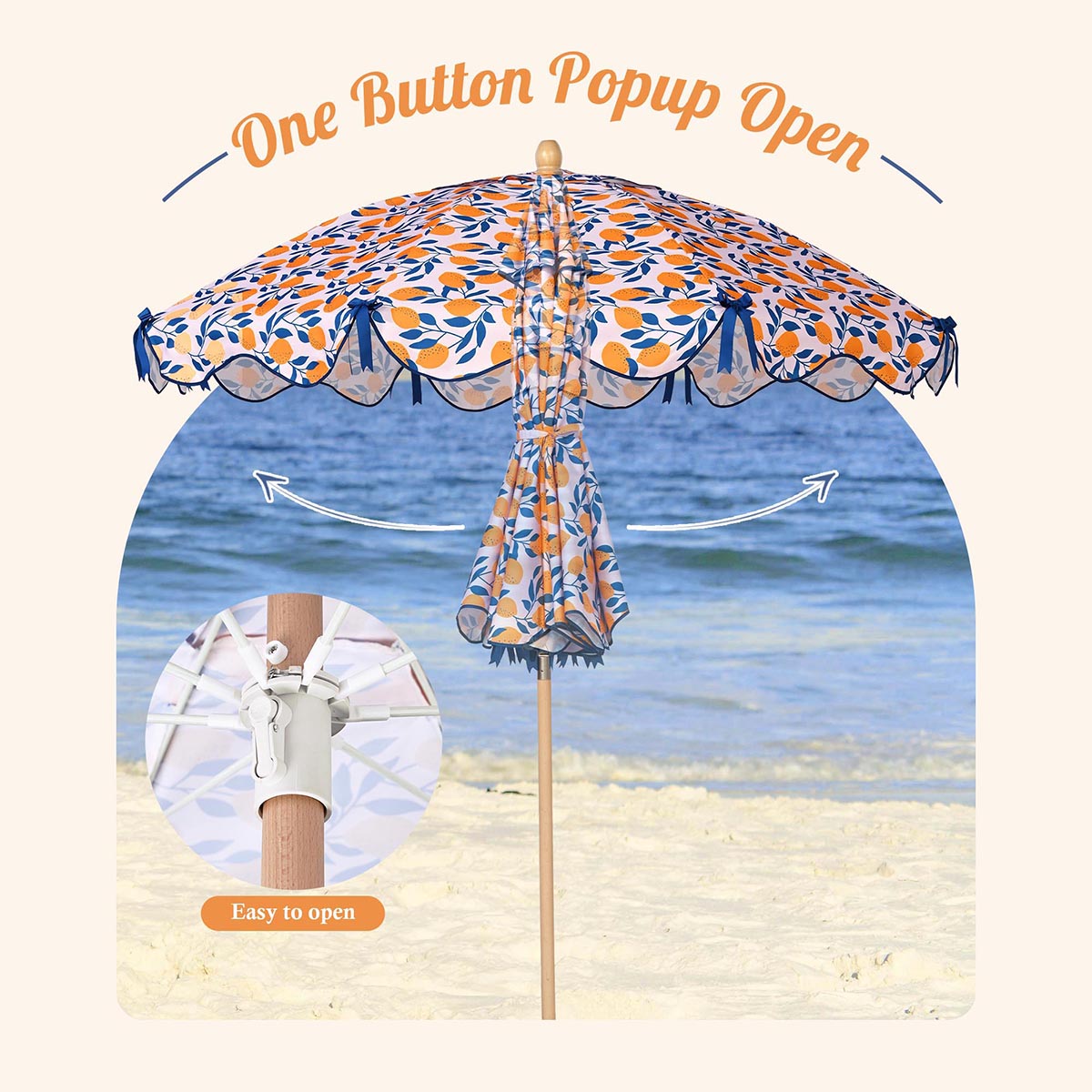 convert beach umbrella to patio DIY 6ft Wooden Patio Umbrella Tilt Beach Summer Parasol