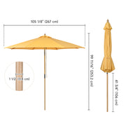 DIY 9ft Wooden Patio Umbrella Acrylic Fabric Market Umbrella (Preorder)