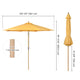 DIY 9ft Wooden Patio Umbrella Acrylic Fabric Market Umbrella (Preorder)