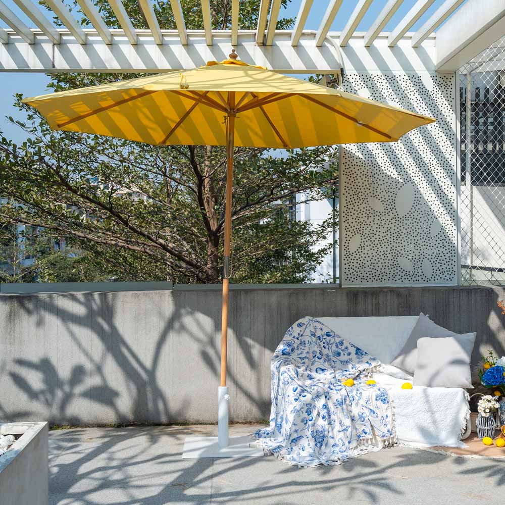DIY 9ft Wooden Patio Umbrella Acrylic Fabric Market Umbrella DIY 9ft Wooden Patio Umbrella Acrylic Fabric Market Umbrella