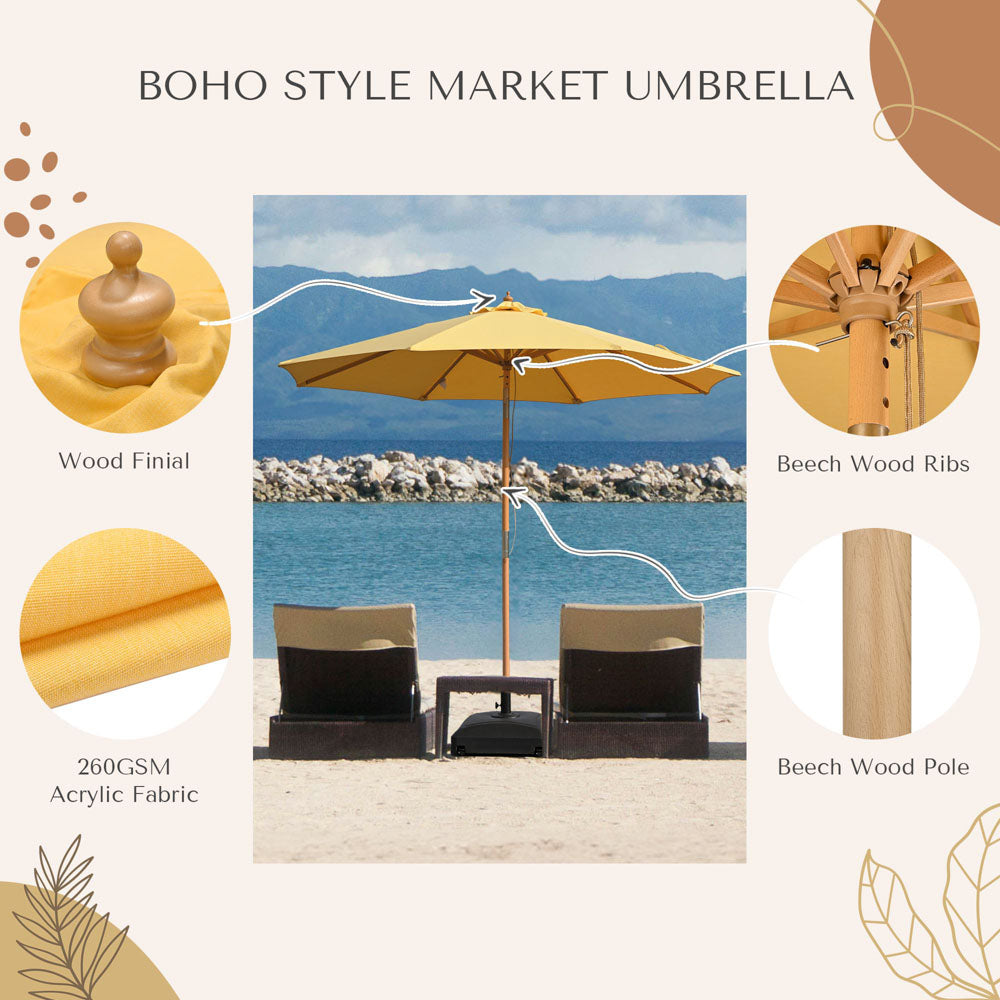 acrylic patio umbrella DIY 9ft Wooden Patio Umbrella Acrylic Fabric Market Umbrella