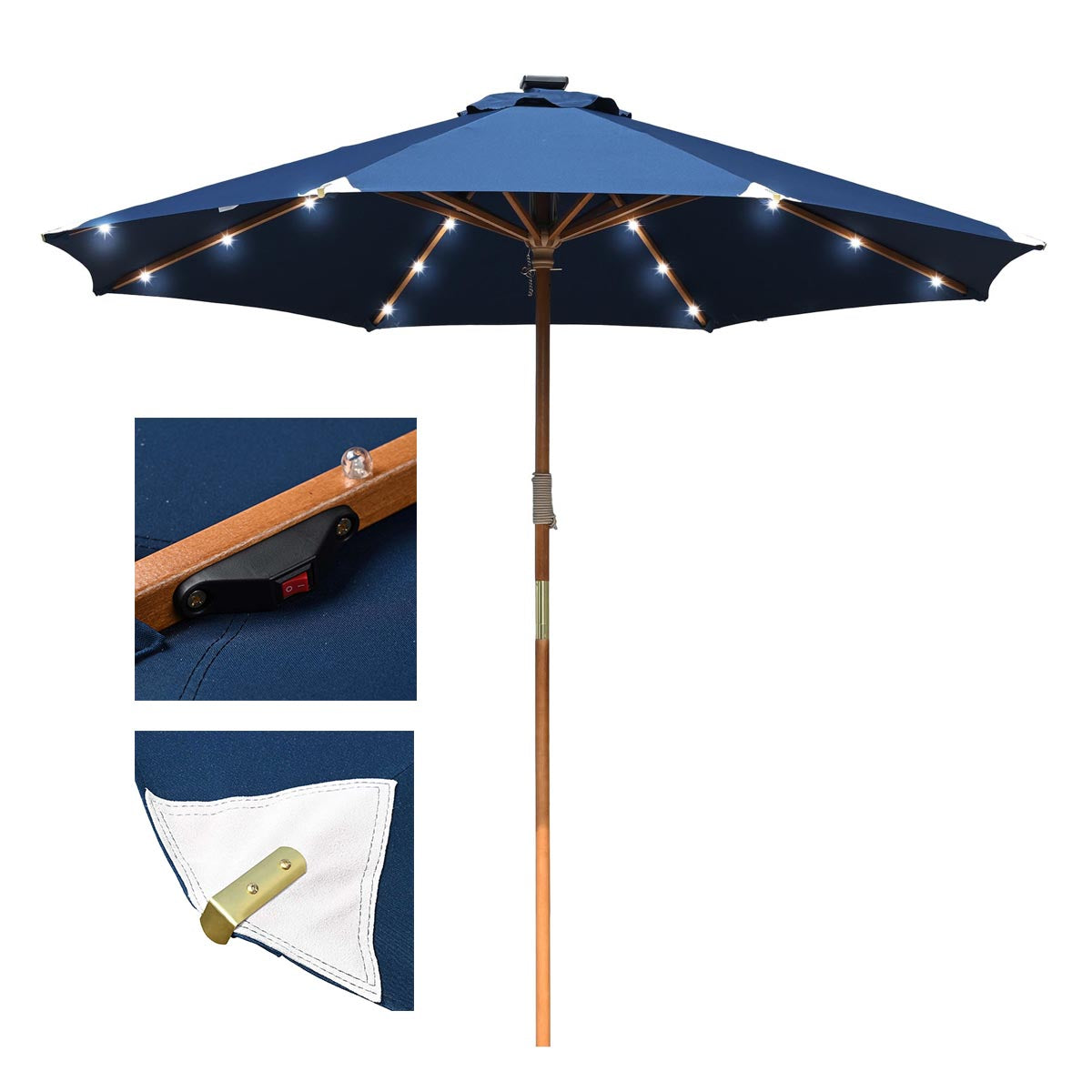 9 patio umbrella sunbrella wood DIY 9 Foot Wooden Patio Umbrella Color Options