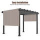 16' x 8' Pergola Roof Cover Canopy Replacement with Rods