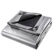 DIY 10x12 ft Heavy-Duty Tarp Shelter Cover Tarpaulin, Silver
