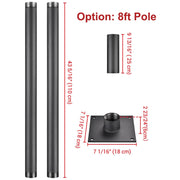 DIY Sun Sail Posts Pole Kit with Base & D-Ring Clamp