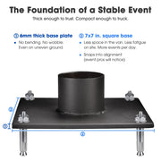 DIY Sun Sail Posts Pole Kit with Base & D-Ring Clamp