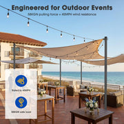 DIY Sun Sail Posts Pole Kit with Base & D-Ring Clamp