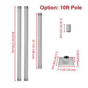 DIY Sun Sail Posts Pole Kit with Base & D-Ring Clamp