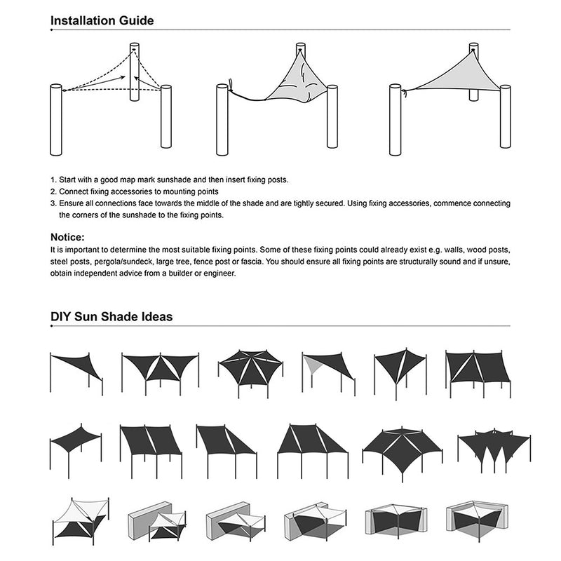 10' Square Outdoor And Patio Shade Color Options