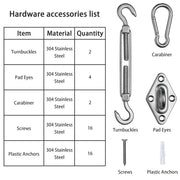 DIY Stainless Steel Pad Eye Turnbuckle Carabiner, 8