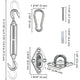 DIY Stainless Steel Pad Eye Turnbuckle Carabiner, 6