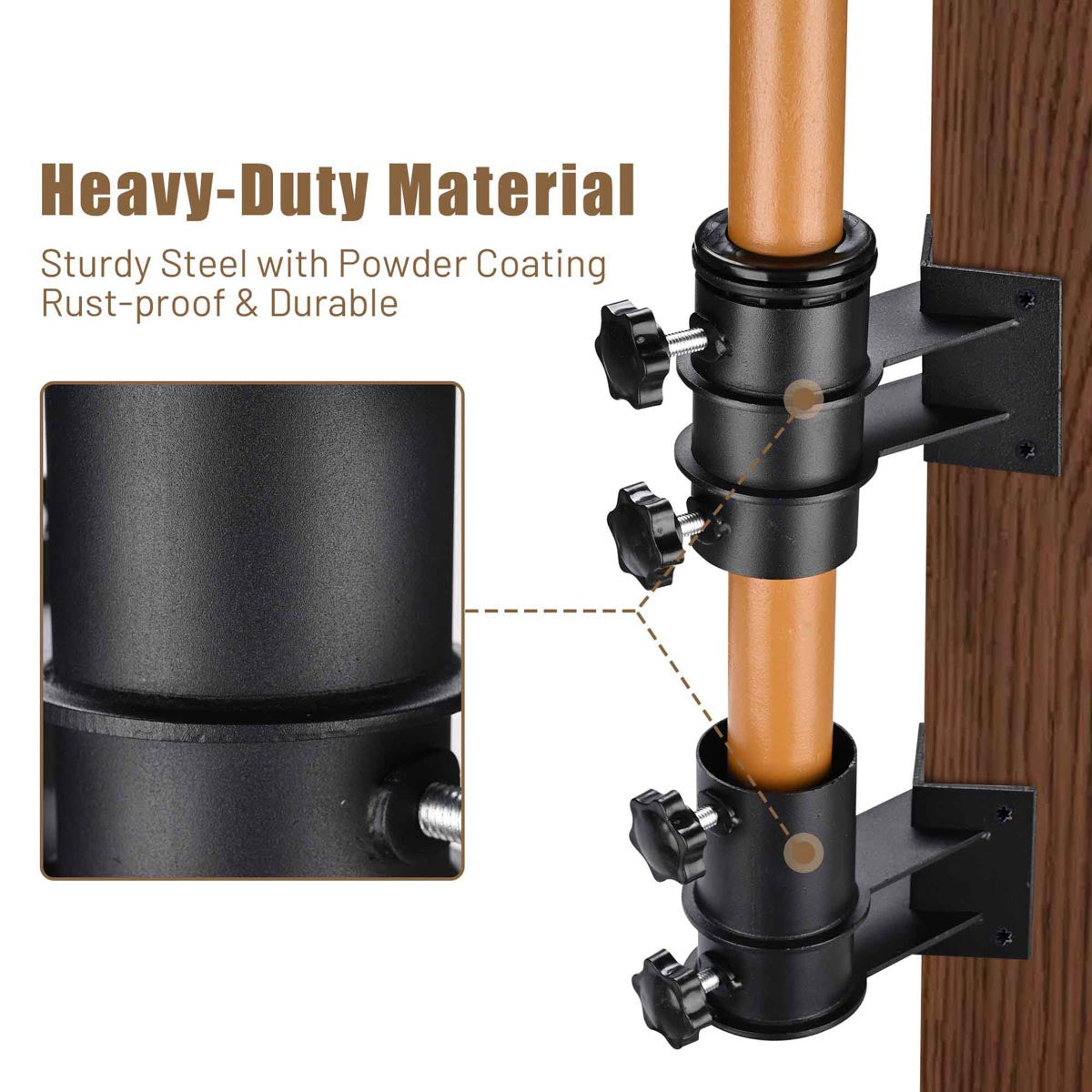 diy steel patio umbrella stand DIY Patio Umbrella Holder attach to Chairs, Deck Railing (D2 5/16")