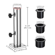 DIY Stainless Steel Umbrella Base Deck/Concrete Mount D 2 1/8"