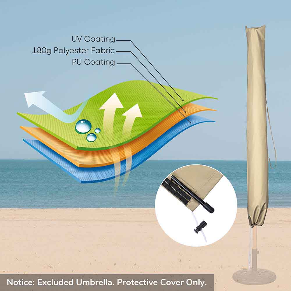 diy patio umbrella cover DIY Outdoor Umbrella Cover w/ Zipper Rod fits for 7' to 13' Umbrellas