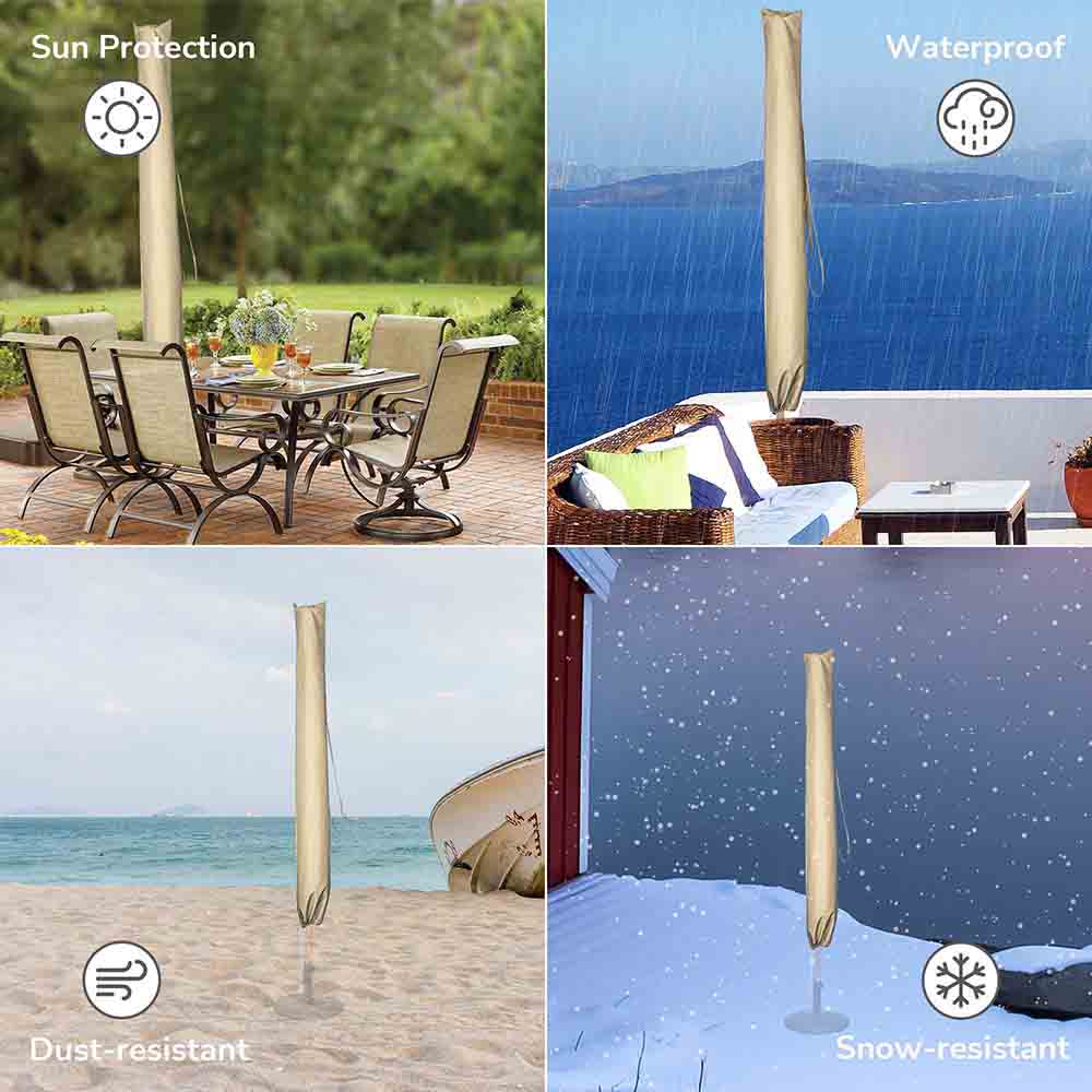 custom patio umbrella covers DIY Outdoor Umbrella Cover w/ Zipper Rod fits for 7' to 13' Umbrellas