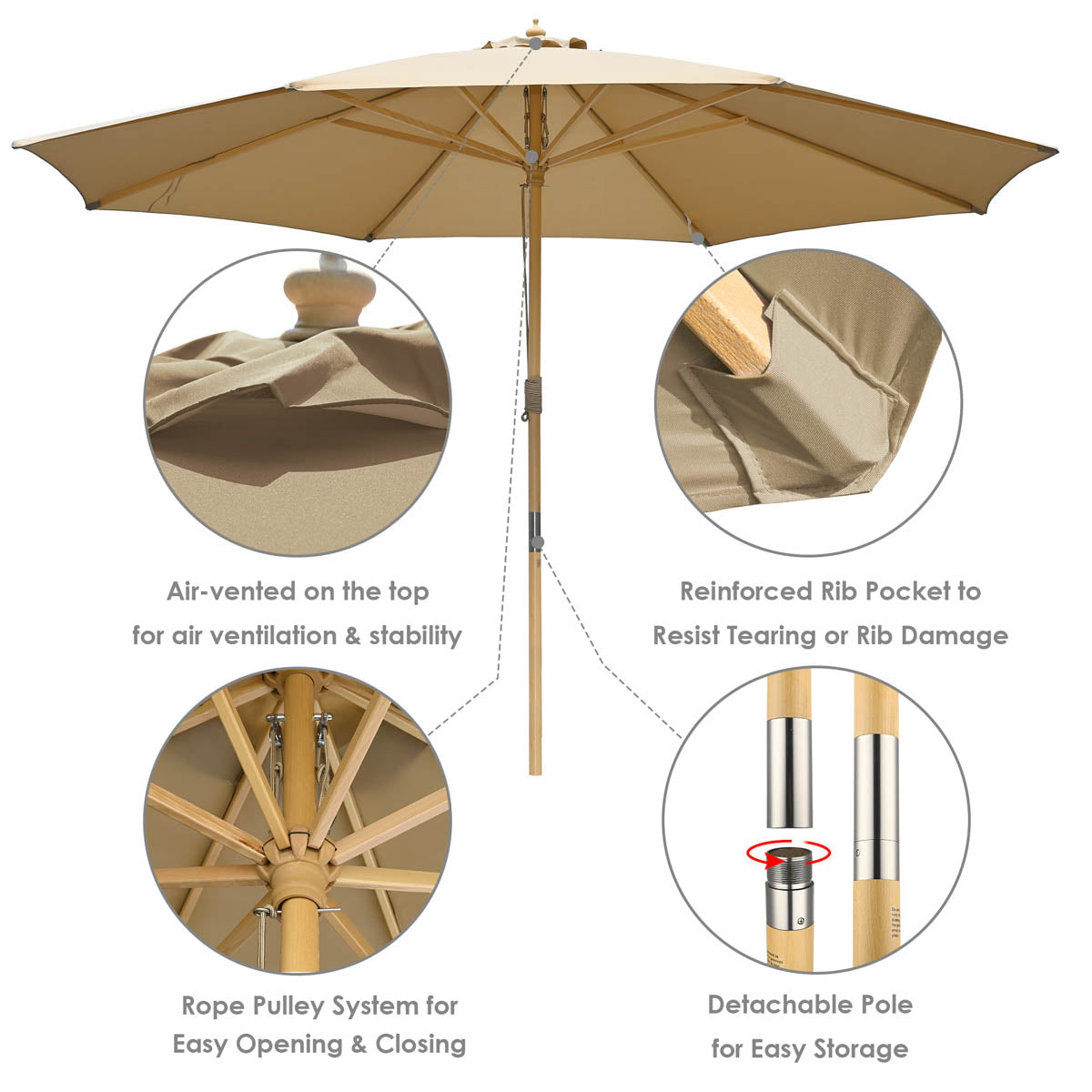 DIY 13 Foot Wooden Patio Umbrella Color Options DIY 13 Foot Wooden Patio Umbrella Color Options
