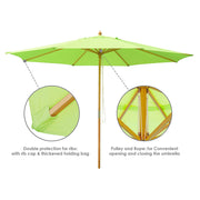 13 Foot Wooden Patio Umbrella Color Options