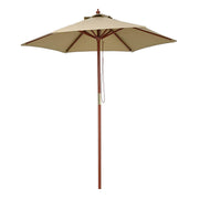 DIY 7 Foot Wooden Patio Umbrella 6-Rib for Restaurants, Beer Gardens