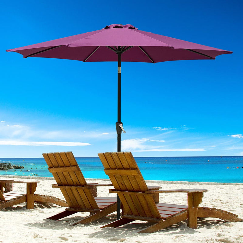 9 Foot Tilting Outdoor Patio Umbrella Color Options