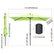 10 x 6.5 Foot Patio LED Solar Umbrella Color Options