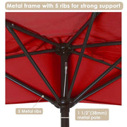10ft Patio Outdoor Half Umbrella Color Options