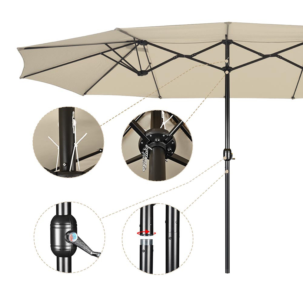 15x9 ft Double-sided Rectangular Patio Umbrella Wind Vents | The DIY Outlet