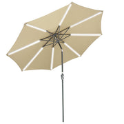 DIY 9 ft Patio Umbrella with Lights Solar Umbrella Tilt 8-Rib