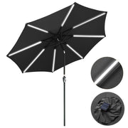 DIY 10 ft Patio Umbrella with Lights Solar Umbrella Tilt 8-Rib