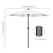 DIY 9 ft Lighted Patio Umbrella Solar Umbrella Tilt 8-Rib