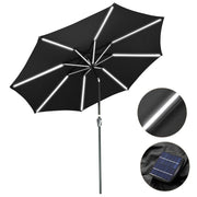 DIY 10 ft Lighted Patio Umbrella Solar Umbrella Tilt 8-Rib