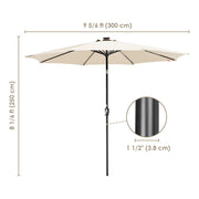 DIY 10 ft Lighted Patio Umbrella Solar Umbrella Tilt 8-Rib