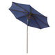 DIY 9 ft 8 Ribs Wooden Patio Umbrella Tilt Color Options