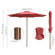 9 Foot Wooden Patio Umbrella Color Options
