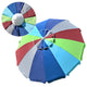 6 ft 12-Rib Rainbow Beach Umbrella Tilt & Built-in Sand Anchor