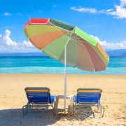7 ft 12-Rib Rainbow Beach Umbrella Tilt & Built-in Sand Anchor