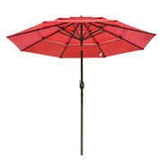 DIY 9 Foot Tilting Outdoor Patio Umbrella 3-Tiered