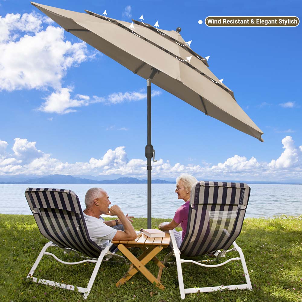 DIY 10 Foot Tilting Outdoor Patio Umbrella 3-Tiered DIY 10 Foot Tilting Outdoor Patio Umbrella 3-Tiered