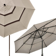 DIY 10 Foot Tilting Outdoor Patio Umbrella 3-Tiered