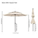 DIY 11 Foot Tilting Patio Umbrella with Light 3-Tiered