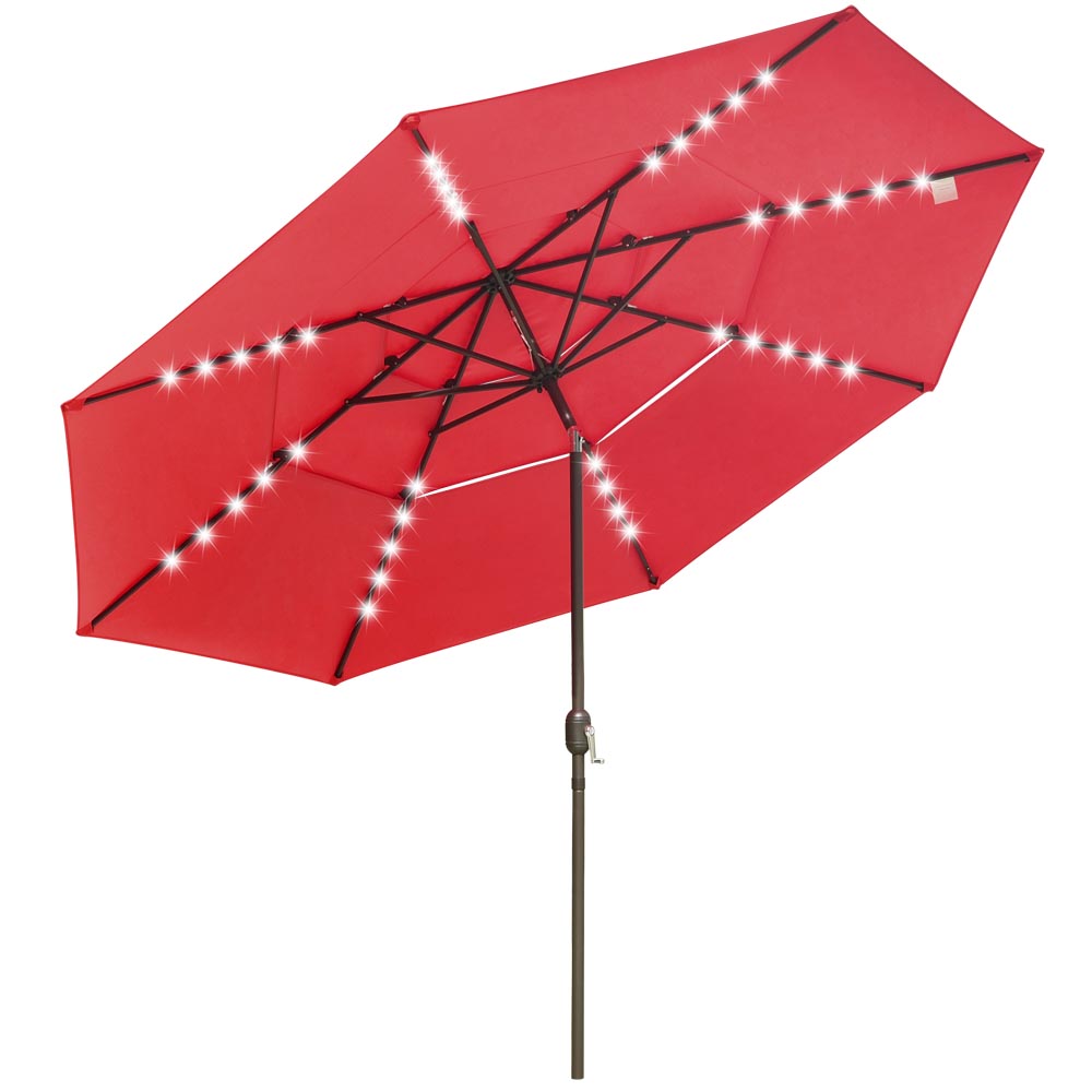 DIY 11 Foot Tilting Patio Umbrella with Light 3-Tiered DIY 11 Foot Tilting Patio Umbrella with Light 3-Tiered