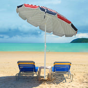 6 ft Colorful Beach Umbrella Tilt & Built-in Sand Anchor