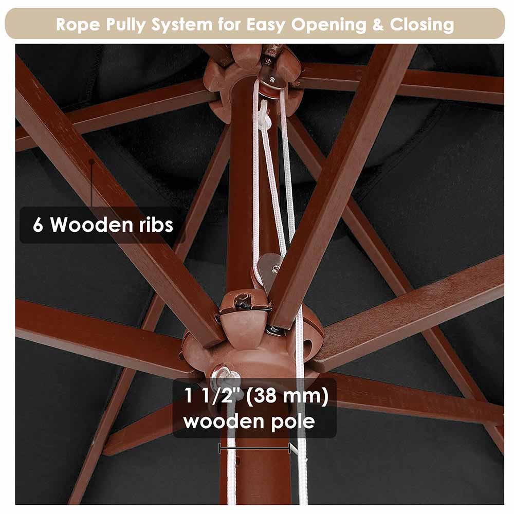 8ft steel ribs patio umbrellas DIY 8 ft 6-Rib Outdoor Patio Umbrella