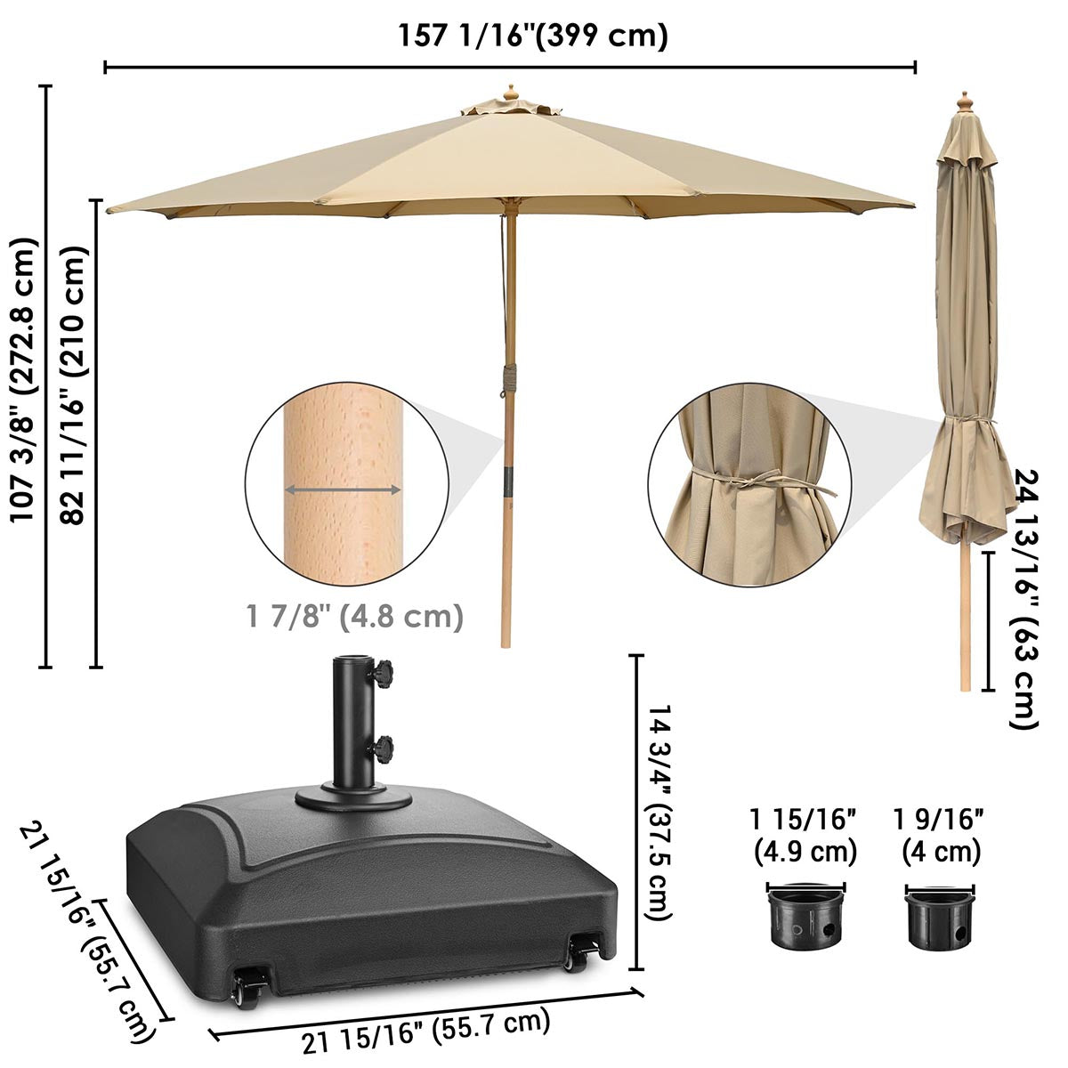 DIY 13 Foot Wooden Outdoor Umbrella and Rolling Base DIY 13 Foot Wooden Outdoor Umbrella and Rolling Base