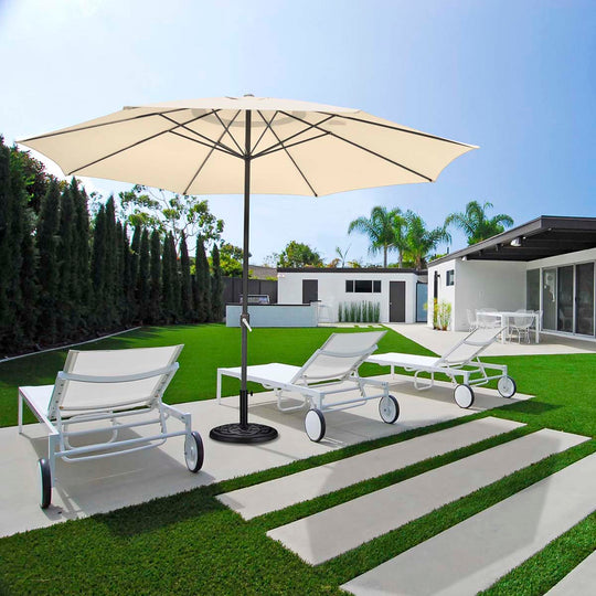 6 foot wide patio umbrella pole 4 ribs DIY 13ft 8-Rib Outdoor Umbrella with Heavy Umbrella Base