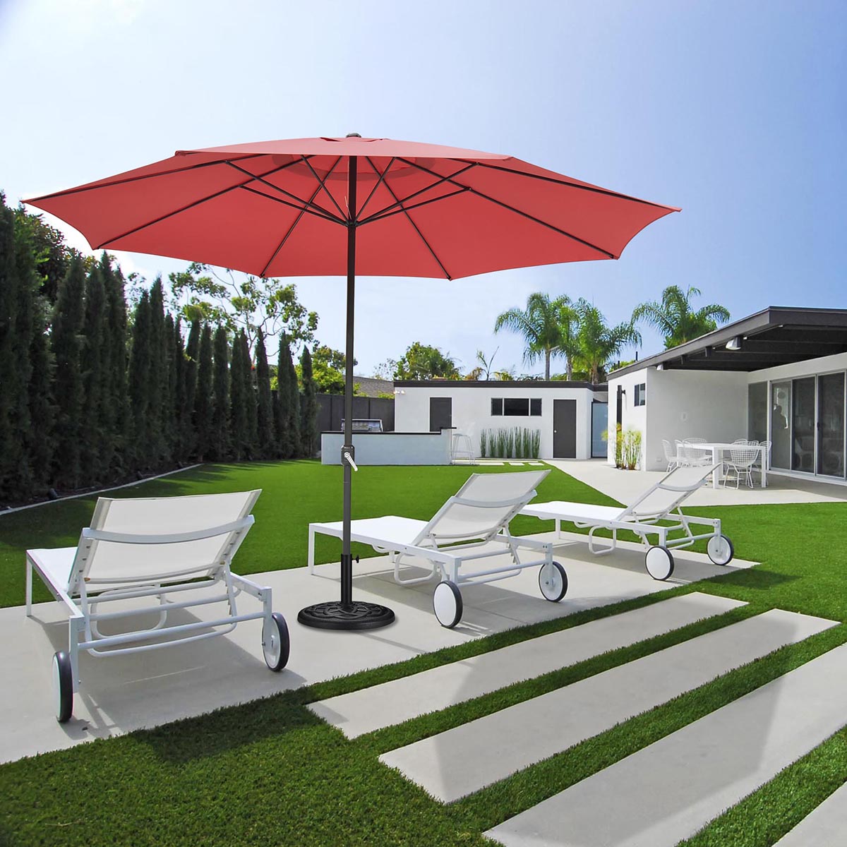 13ft patio umbrella DIY 13ft 8-Rib Outdoor Umbrella with Heavy Umbrella Base